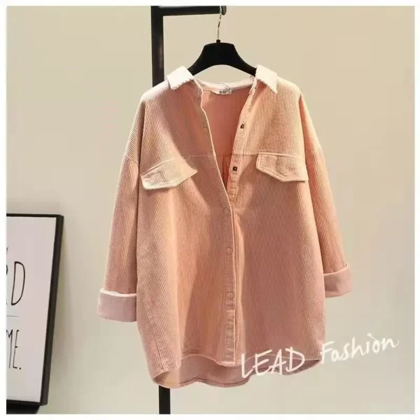 cn-11134207-7ras8-m9tl83wu3fvh38.webp Blouse Women European station Corduroy shirt Korean Style latest women loose casual cardigan shirt