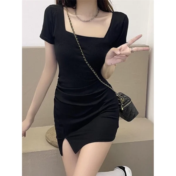 id-11134207-7r990-lqhs21qoc7n6af.webp Bodycon sexy mini dress square neck dress women short sleeve dress women s dress women s korean style realpict