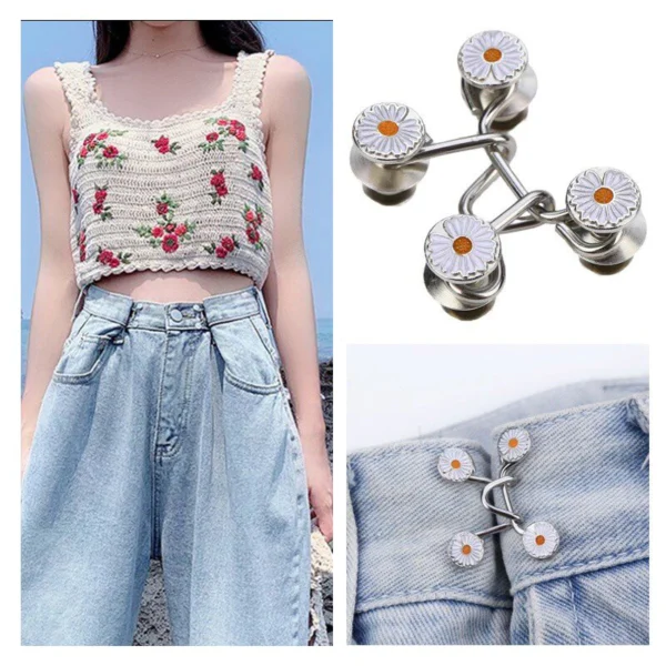 Waist buttons Detachable Adjustable Skirt Jeans Waist Anti slip Brooch Pin Kerongsang