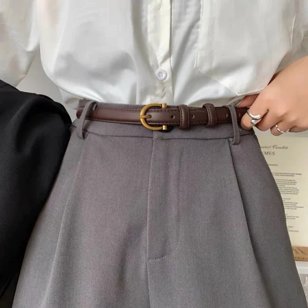 Women Fashion Belt Retro PU Small Belt Versatile Decoration For Skirts And Jeans