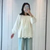 Fashionable Women Loose Korean Style Solid Color Long Sleeved Design Embroidered Lace Shirt Spring Autumn Loose Top