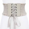 Women Ladies Elastic Corset Belt High Waist Tie up Cinch Waist Strap Waistband