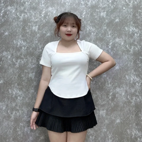 sg-11134201-7qveh-lfovfrlh201gaf.webp Women s Bigsize T shirt with square neck style made of strong stretchy