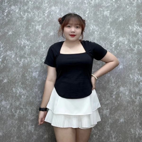 sg-11134201-7qvg3-lfovfpgw7h6t06.webp Women s Bigsize T shirt with square neck style made of strong stretchy