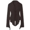 Korean Loose Chiffon Lace Up Long Sleeve Blouse Women s Long Sleeve Shirt New