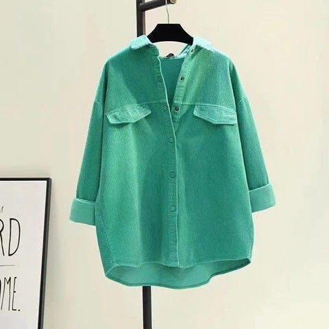 sg-11134201-7rfgg-m9tk8fbjz9uq3e.webp Blouse Women European station Corduroy shirt Korean Style latest women loose casual cardigan shirt