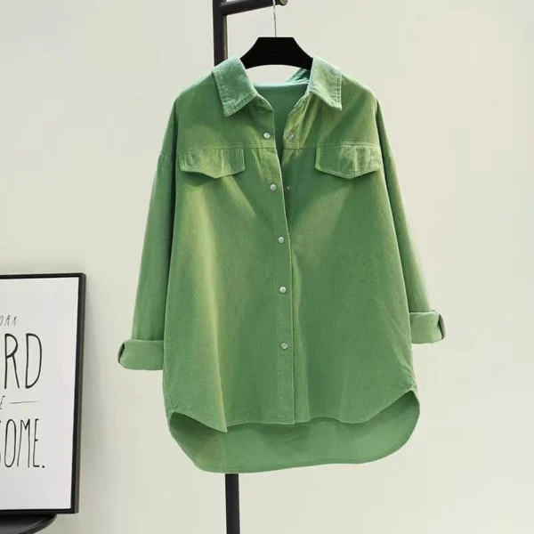sg-11134201-7rfig-m9tk8e0nufdo0f.webp Blouse Women European station Corduroy shirt Korean Style latest women loose casual cardigan shirt