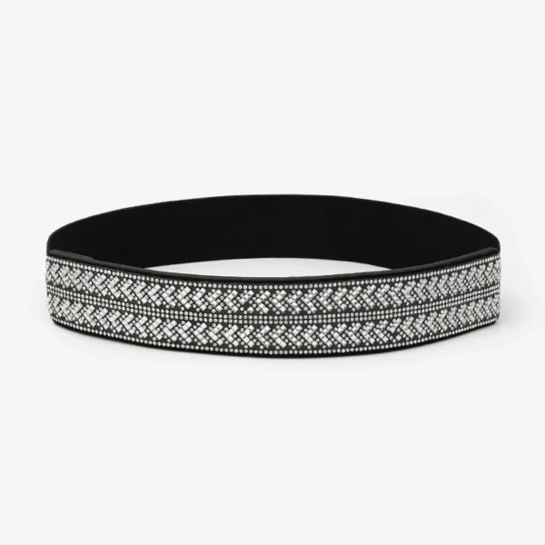 Women Bling Rhinestone Encrusted full Diamond elastic waistband Versatile Evening Dress Crystal Belt