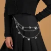 Hip Hop Punk Metal Butterfly Pants Chain For Women Fashion Silver Multi Layer Body Chain Summer Accessories